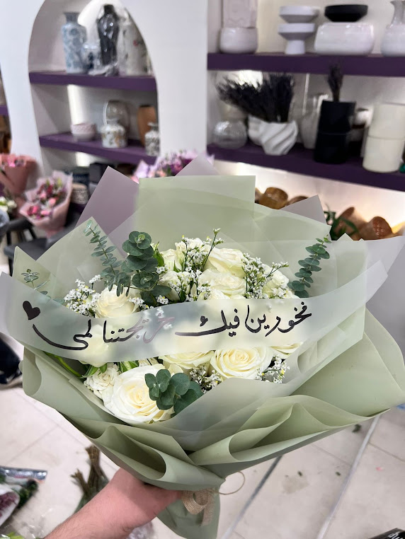باقة ورد أبيض
